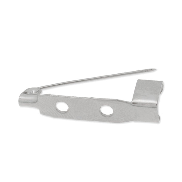 25mm simple Brooch Back Safe Pin With Two Holes,nickel color,5mm width,20 picecs/lot