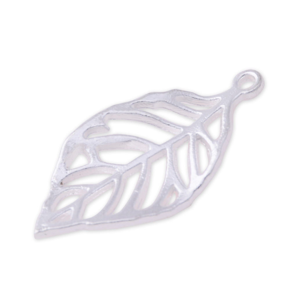 20 Silver 2.7*1.3 cm Charm Alloy Leafs Metal Pendant accessories Jewelry findings Diy Handmade Pendants