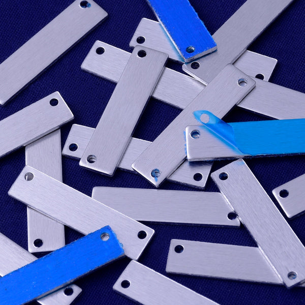 1"*1/4" Aluminum Rectangle Stamping Blank two hole Hand Stamping Blank Jewelry Stamping  18 Gauges 20pcs 10176850