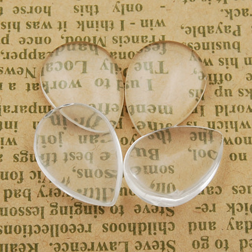 13*18MM Teardrop Flat Back Clear Crystal Glass Cabochon,4.7MM Thick,Top Quality,Sold 200PCS Per Package