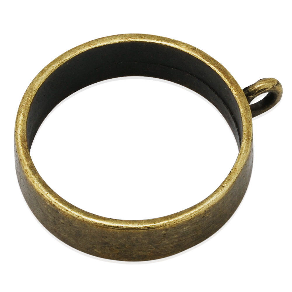 25mm Antique Bronze Open Back Bezel Pendant,Round Pipe Pendant Bezel Open Back for Resin,Polymer,etc,Open Back Frame,Base Metal Bezel,10pcs/lot