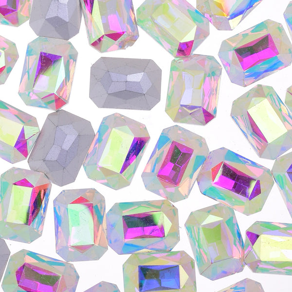 13x18mm Rectangle Pointed Back Rhinestones glass crystals beads wedding diy jewelry clear AB 50pcs 10183457