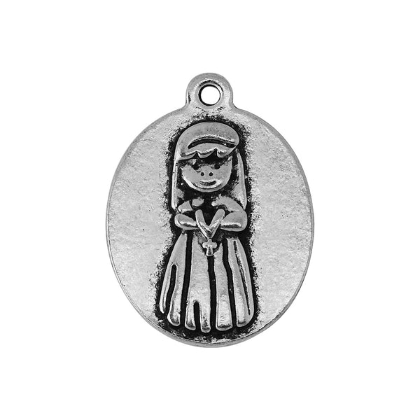 20 mi primera comunión Espanol bracelet charms Tibetan silver Pendant Charms For Jewelry Making,Metal 18x24mm