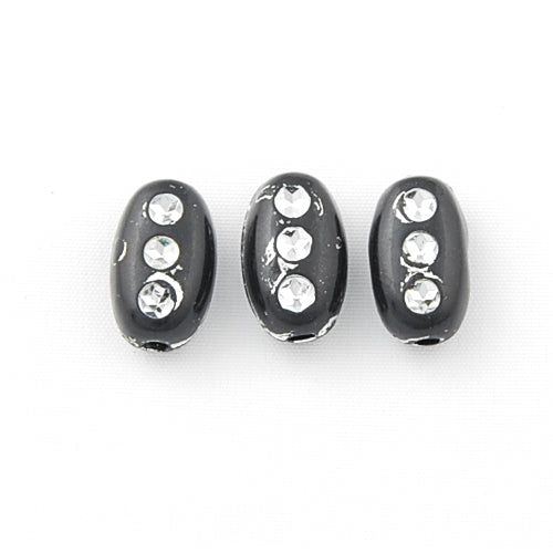 6*9.5 MM Plastic Beads with diamond,Sold per pkg of 3300 PCS