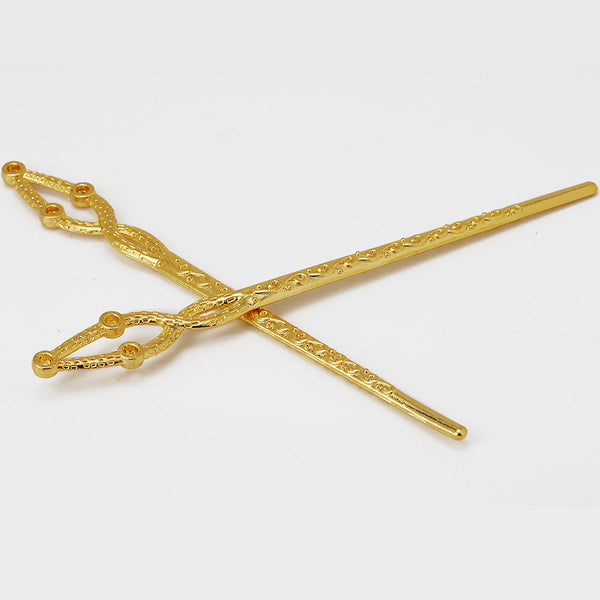 10PC gold metal hair stick pins filigree stamping hole diy hair pin jewelry accessory 130x32mm