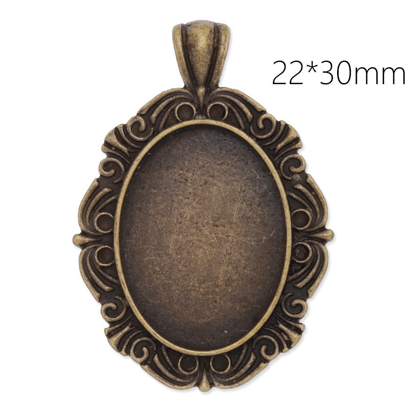 22x30MM Antique Bronze black Oval pendant tray,Zinc Alloy Filled,20pcs/lot