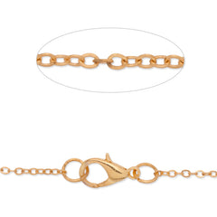 18 inch long necklace chain for pendant,2x2.5mm link size,Lobster Clasp end,Brass chain,golden plated,20pcs/lot
