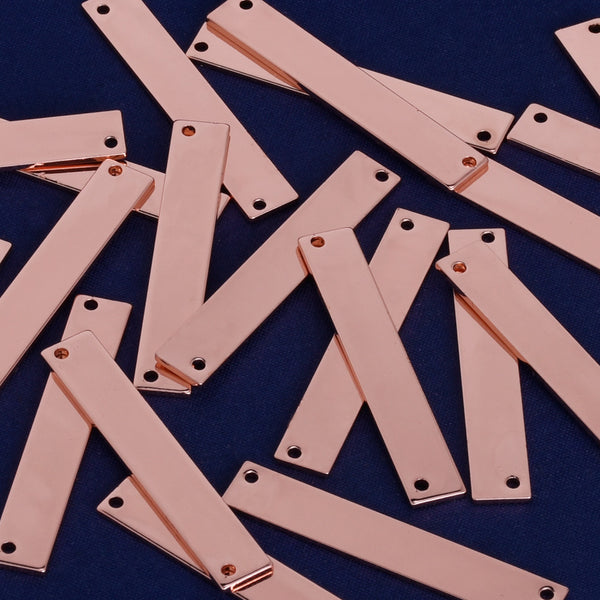 1 5/8"*1/4" Brass Stamping Blank Bar Ready to Stamp Personalized stamping blank bar Jewelry Supply charm pendant 18 Gauges rose gold 10pcs