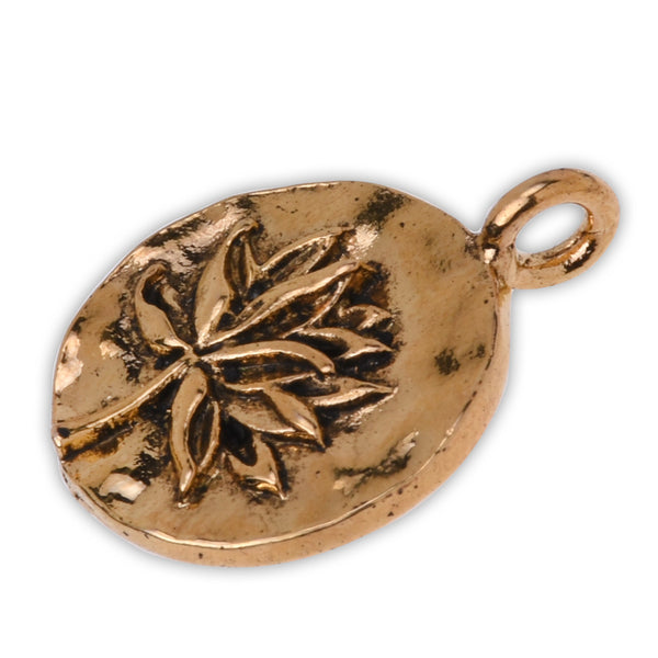 20 Round Metal Flower Charm Lotus pendant Vintage Charms Yoga Charms Antique Gold 16mm