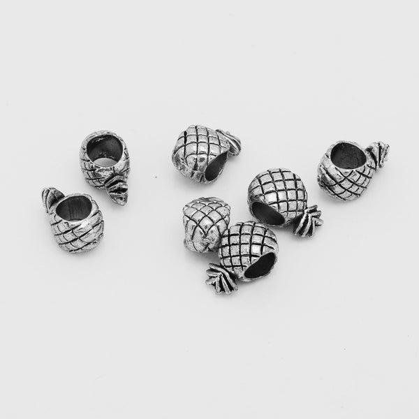 11.5*7mm Jewelry Beads,Silver Tone Spacer Beads,Diy Large Hole Spacer beads,Metal beads,Sold 50pcs/lot