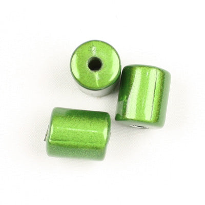 Top Quality 8 x 10 MM Tube Miracle Beads,Green,Sold per pkg of about 1100 Pcs