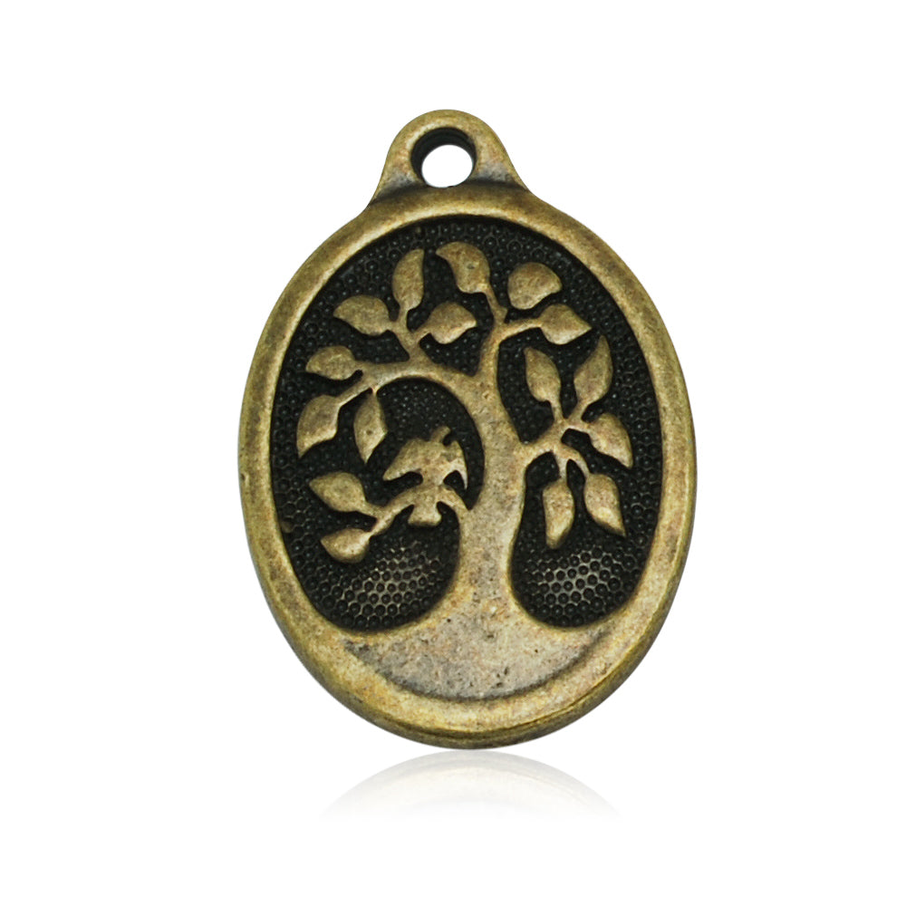 27x18mm Vintage Antique Bronze Oval Tree of Life pendant,Alloy Tree of Life pattern,Bird in a tree pendant,20pcs/lot