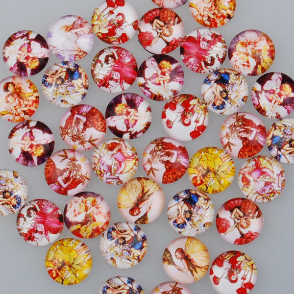 12MM Round colorful glass cabochons with mixed angel girl,Photo glass cabochons,flat back,thickness 4.5mm,50 pieces/lot