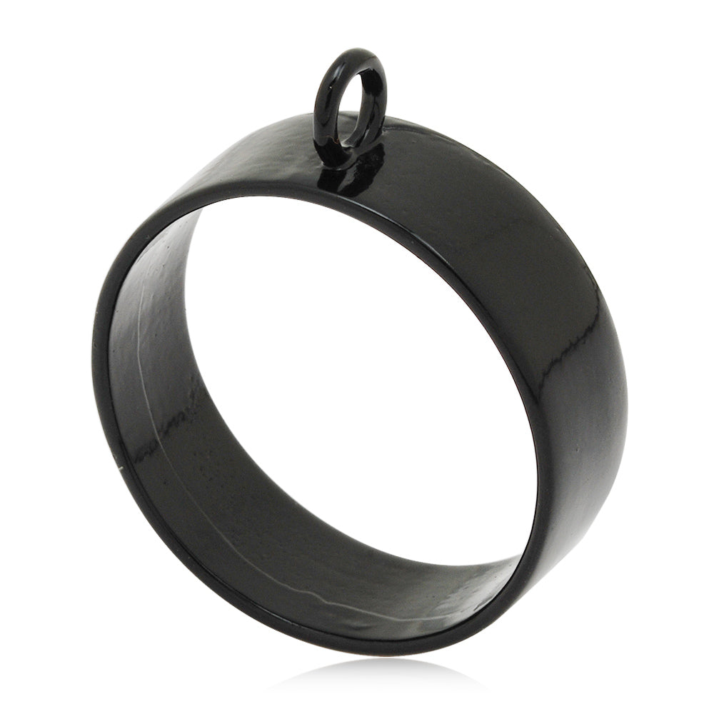 29mm Round Open Back Bezel Pendant,Antique Black Pipe Bezel Necklace,Bezels for Resin,Base Metal Bezel,Sold 10pcs/lot