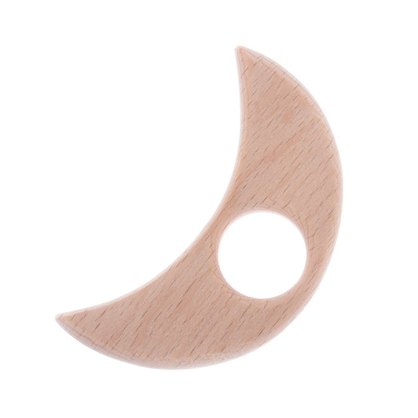 72*27mm Baby Teething Toy Wooden Teether First baby toys Handmade Baby toy Jewelry Wooden moon shape 2pcs 10187963