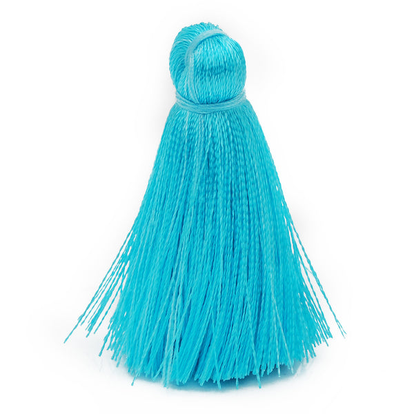 4cm Silky Tassels,Light Blue Handmade Long Jewelry Tassels,Fashion Mala Necklace Tassels, 20pcs/lot
