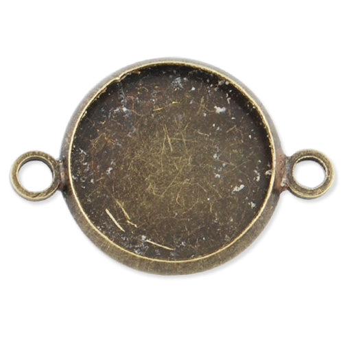 50 Bracelet Base With 14MM Round Setting,Antique Bronze Plated,Lead Free And Nickel Free