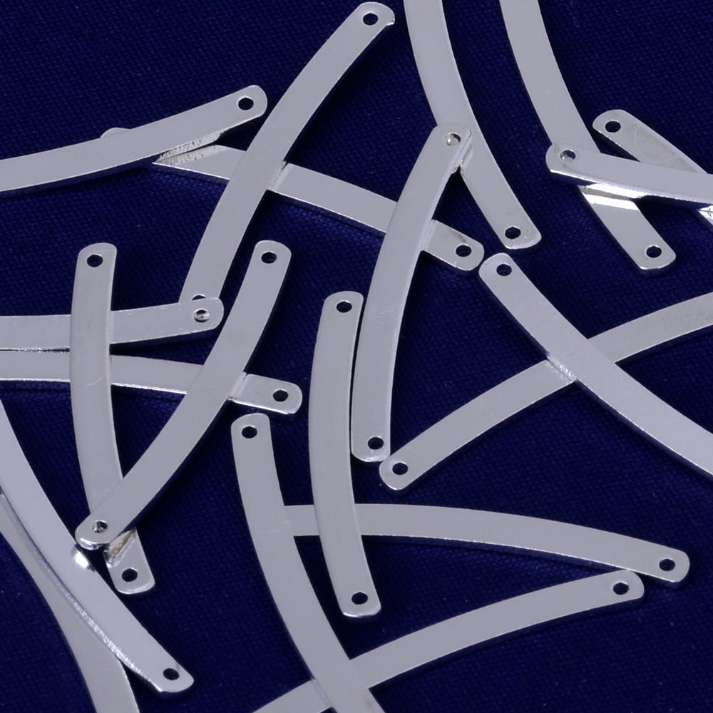 About 27*2mm tibetara® Brass Stamping Blank Bar Ready to Stamp Stamping Bar pendant Name Plated Jewelry Supply plated silver 20pcs