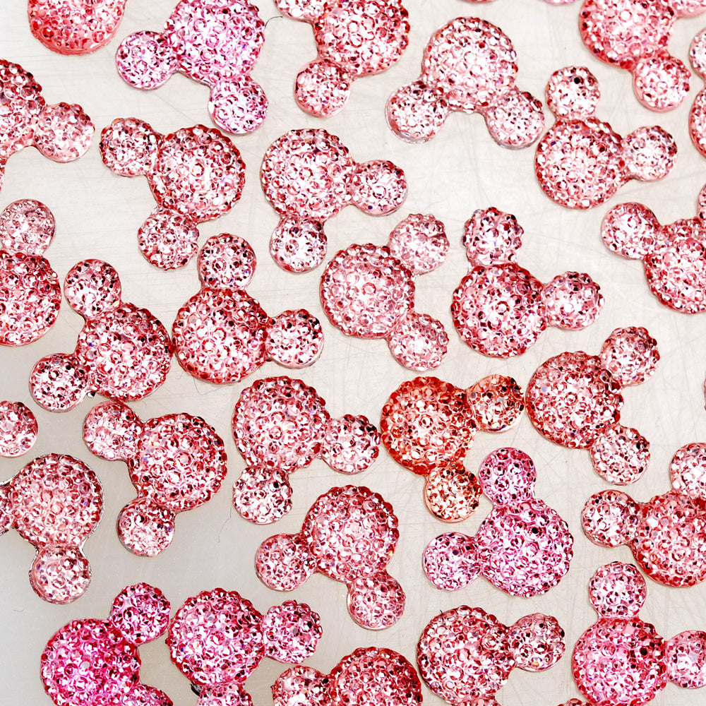 100 Light Pink Cabochons Flatback Kawaii Glitter Cabs Druzy Embellishments 16mm