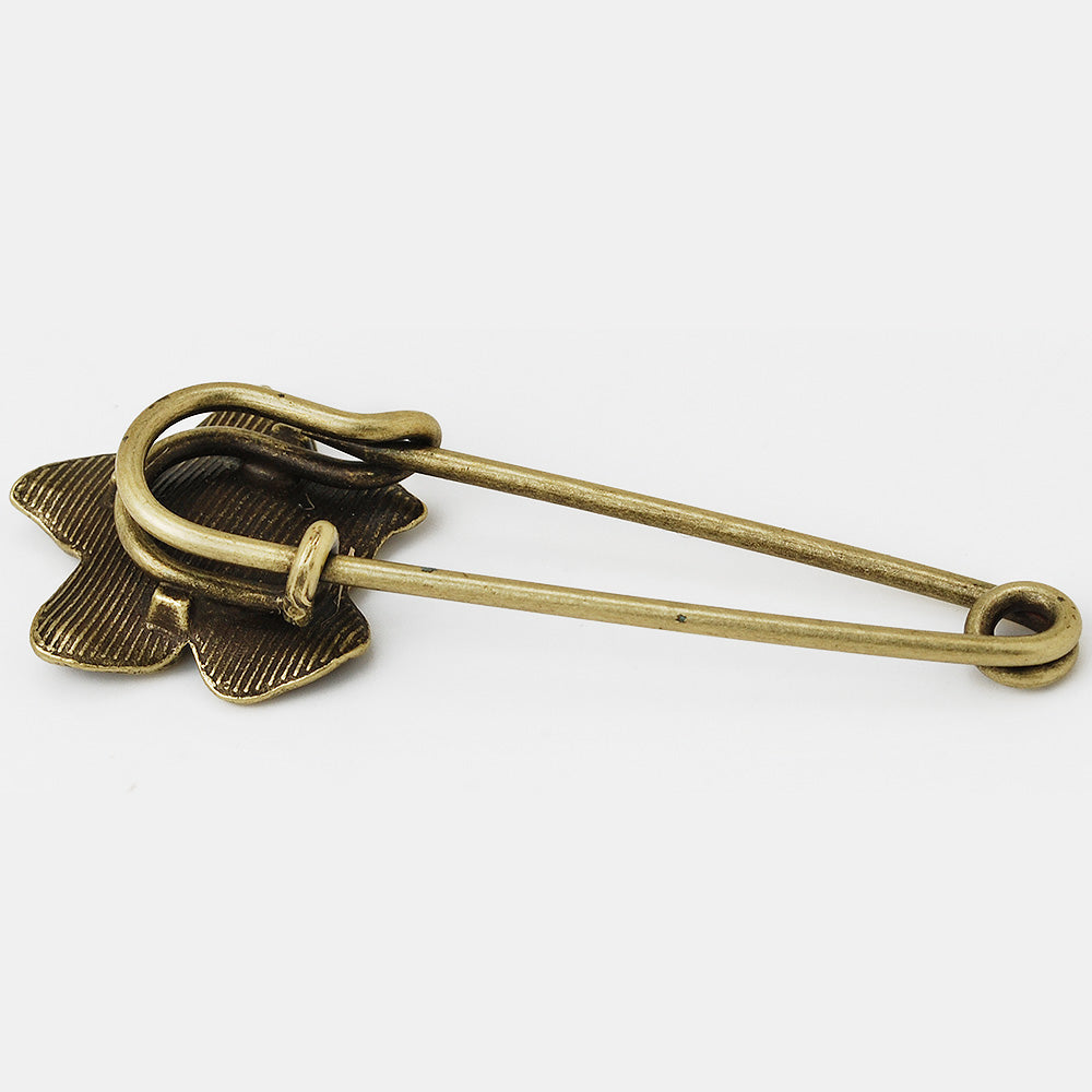 10 Antique Bronze Vintage Flower Brooch Safety Pins brooch pin for Garment Accessories 20x50mm