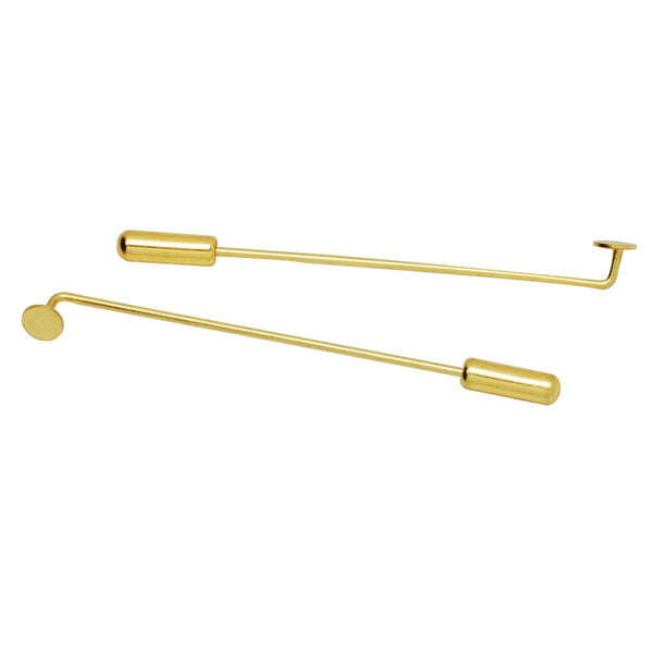 57mm Lenght brooch pin,Metal Brooch Base with 5mm bezels,safety pin,18k Gold,20pieces/lot
