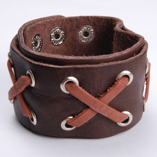 Fashion jewelry rivet punk leather bracelet gift for men,sold 10pcs per pkg