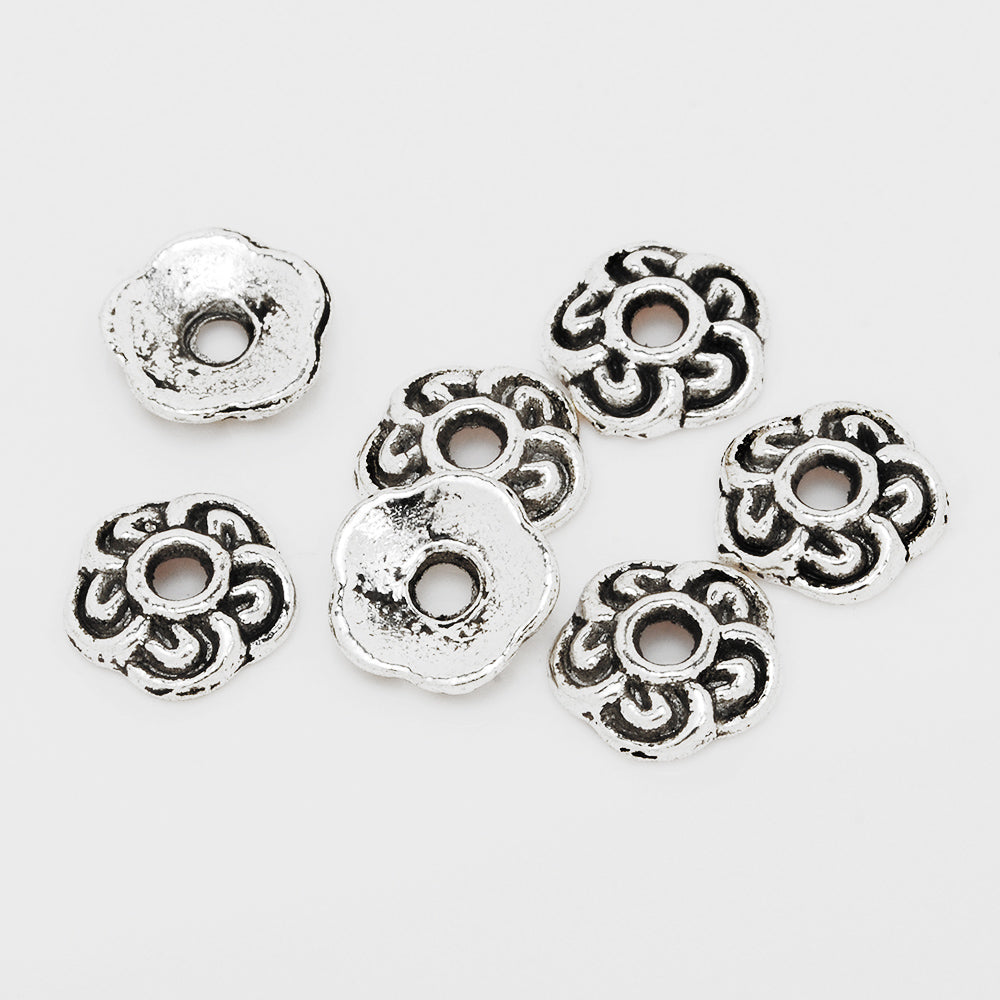 9mm Diy Bead Caps,Antique Silver Charm Beads Caps,Jewelry Findings,sold 100pcs/lot