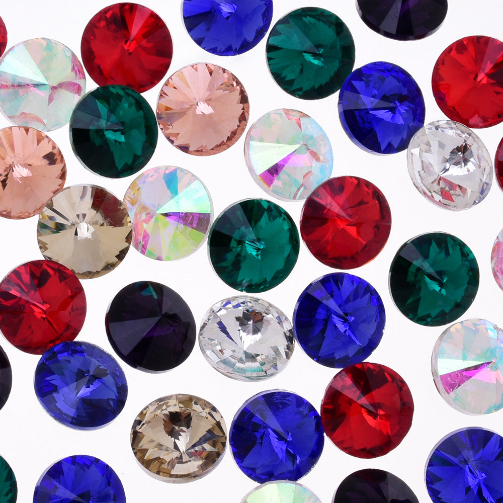 10mm Pointed Back High Quality Rhinestone Round point crystal Rhinestone Crystal Wedding Accessories mixed color 50pcs 10181758