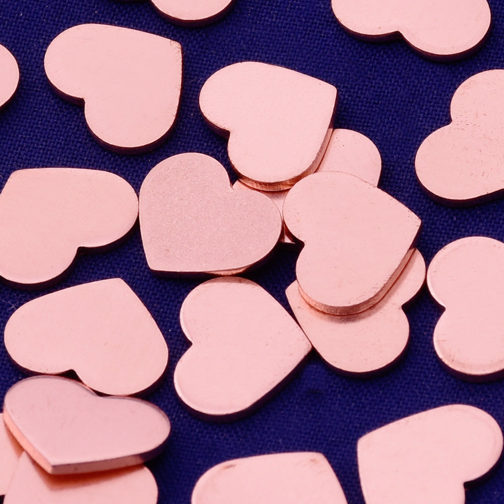 20pcs about 3/8"x3/8" tibetara® Copper Love Heart shape Stamping supplies Metal Blank Fantastic Shine 18 Gauges