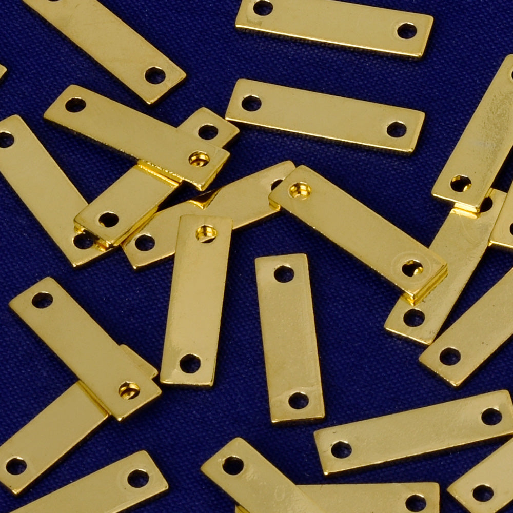 About 0.8*4*15MM tibetara® Brass Hand Stamping Blanks empty bar Blank Name Plate jewelry Pendant Blanks plated gold 20pcs