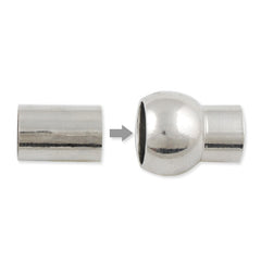 10 sets of Open Round Magnetic Buckle Ends Clasp Clousure Fastener with Silver Round Ball 17.5*10mm ( Inside 6mm Diameter )