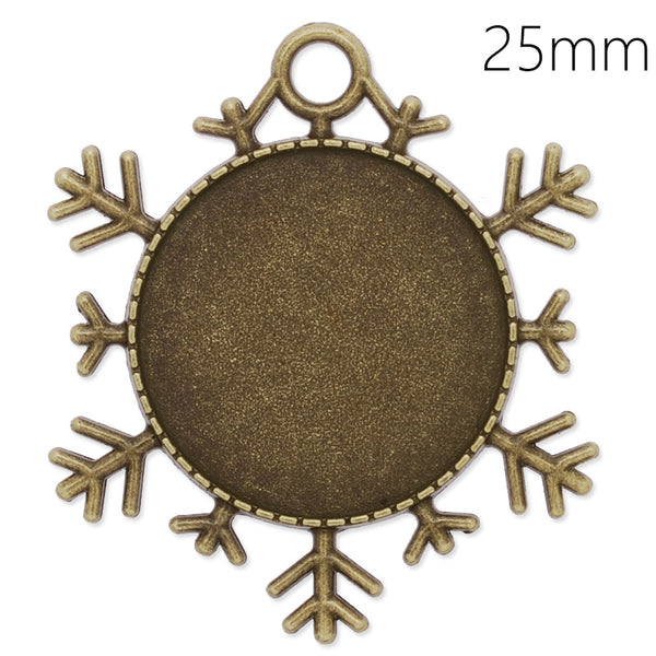 25mm Round Pendant blank,antique Bronze,Ice Worlds,20pcs/lot