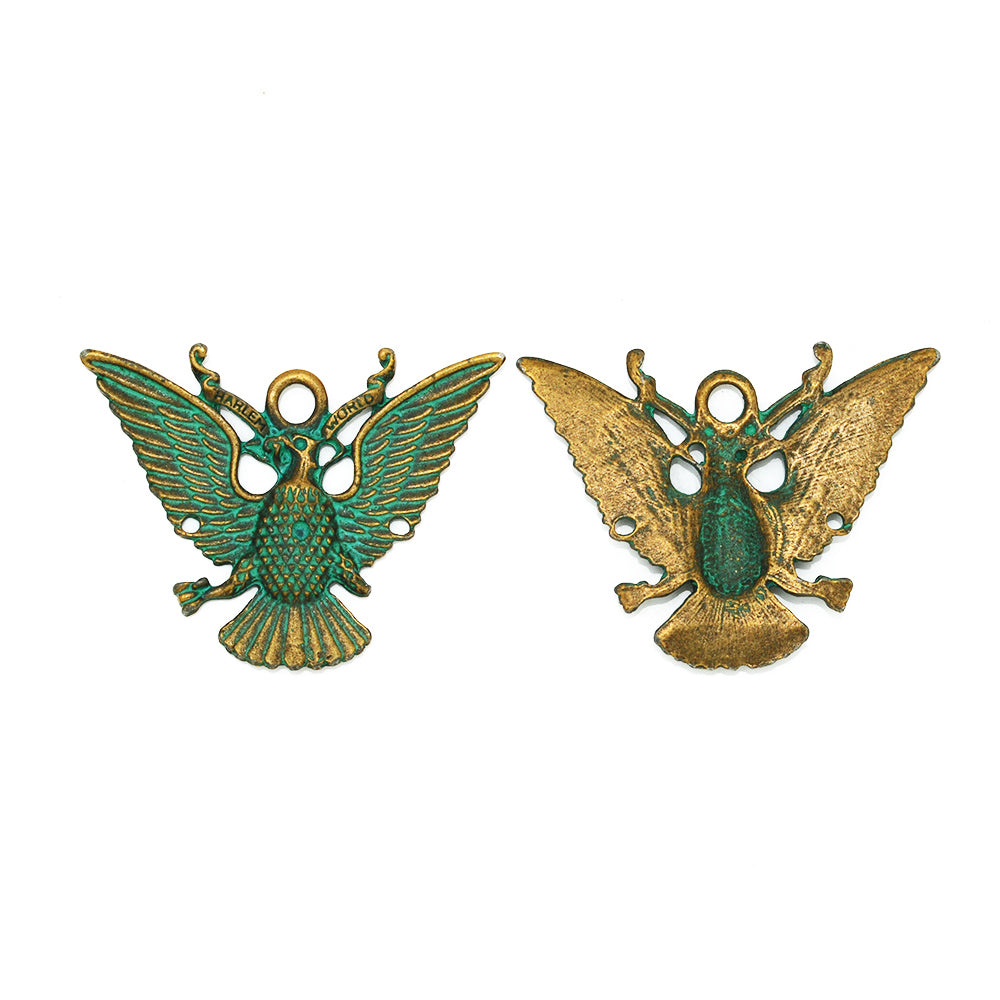 Verdigris Patina Pendant Charms,Cameo Bird Jewelry Pendant,Jewelry Fingdings,Thickness 3mm,sold 20pcs/lot