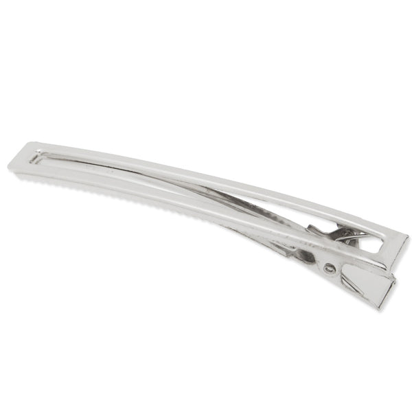80mm Metal Alligator Hair Clip with Teeth,Nickel color,10mm width,20 pieces/lot