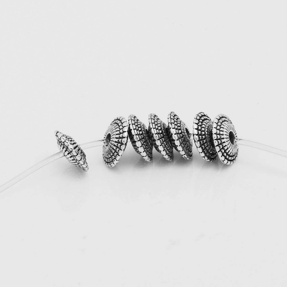 Tibetan Jewelry Beads,Silver Tone Spacer Beads,Diy Large Hole Spacer beads,Metal beads,Thickness 2.5mm Sold 100pcs/lot