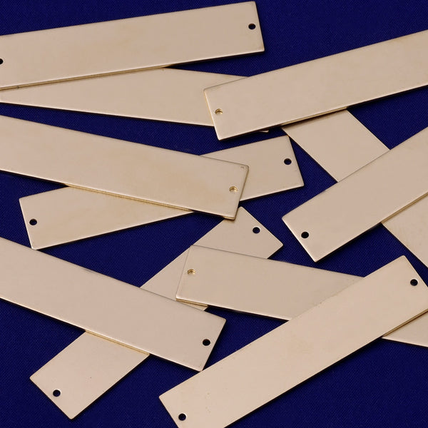 2 1/4"*1/2" brass Stamping Blank two hole metal Blank pendant Bracelet wholesale necklace bar blanks 18 Gauges 20pcs 10176150