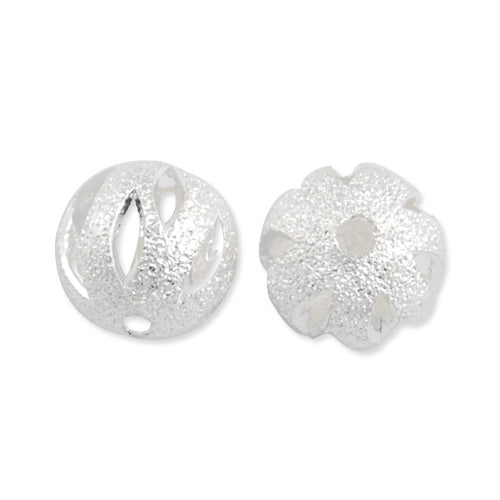 10 MM Round Filigree Stardust Beads,Silver Plated,Hole Size:2 MM,Sold 50 PCS Per Package