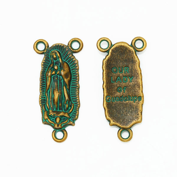 30*15mm Verdigris Patina Pendant Charms,Cameo Our Lady Pendant,for Pendant Bracelet Making,Thickness 3mm,sold 20pcs/lot