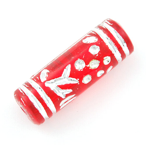 8.5*25 MM Silver Line Plastic Beads,Sold per pkg of 370 PCS