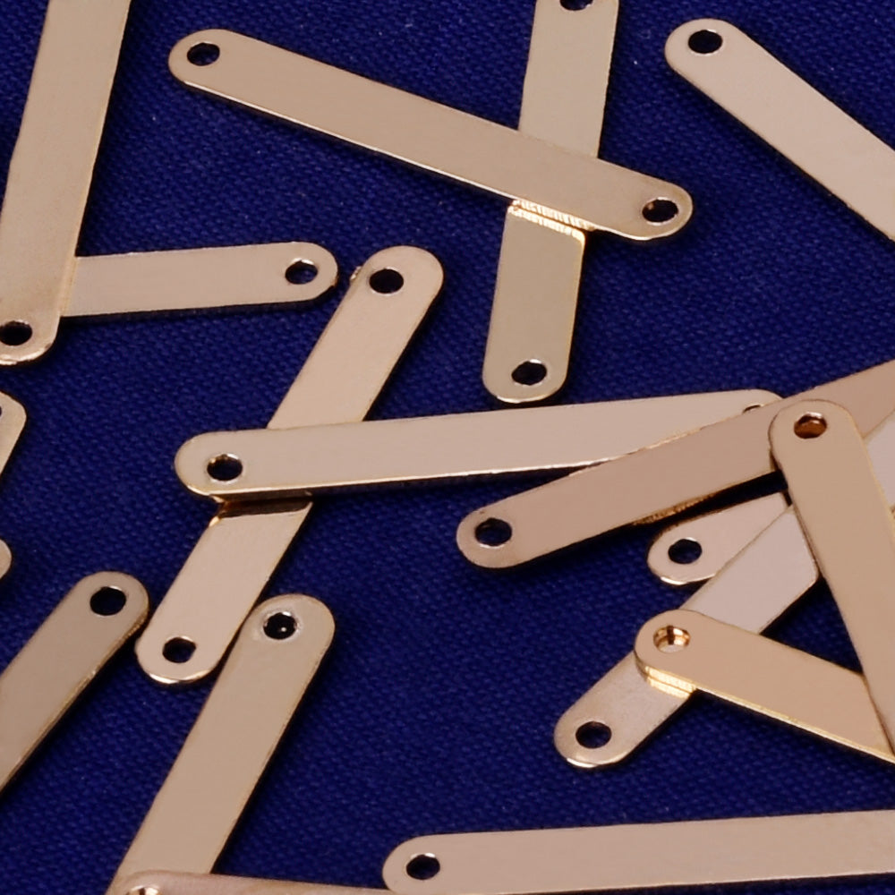 About 22*3MM tibetara® Brass Stamping Blank Bar Charms pendant Ready to stamp blanks with 2 holes DIY Jewelry plated kc gold 20pcs