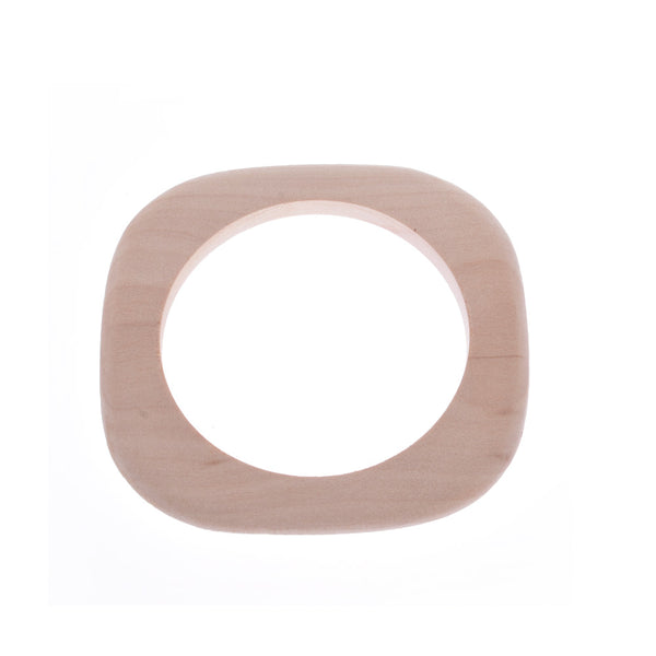 67mm Square Wood Bracelet Unfinished Natural Wooden Bangle wood bracelets findings Gift for Her Jewelry Supply  2pcs