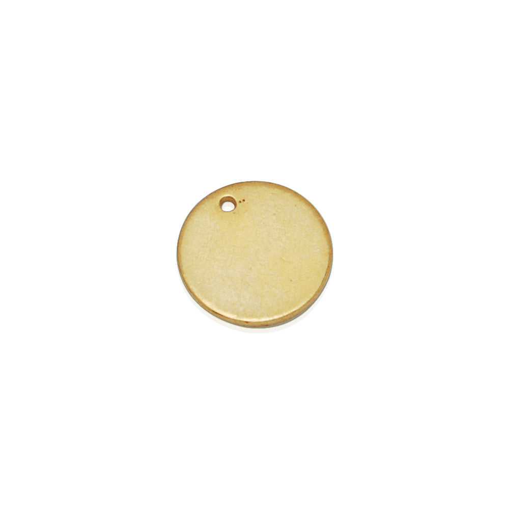 about 12mm  Single-Hole circular sheet brass,Brass Blanks stamping blanks tags,Jewelry Making Discs,Thickness 1 mm,Metal,50pcs/lot