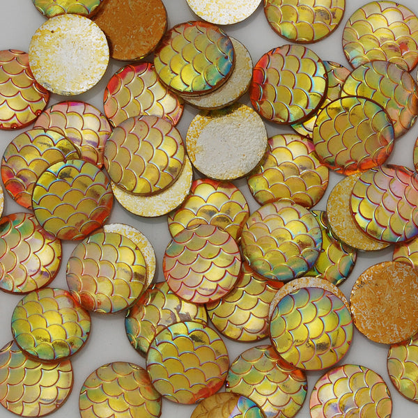 12mm Round Orange Cameo Cabochon,Mermaid Cabochon,Jewelry Resin Gem Sticker,50pcs/lot
