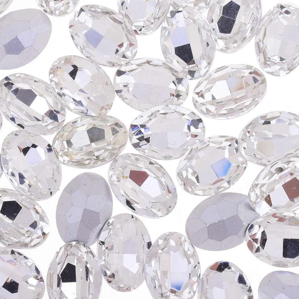13x18mm Oval Pointed Back Rhinestones Glass Jewels point crystal Nail Art Craft Supply clear 50pcs 10183950