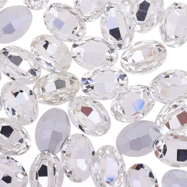 13x18mm Oval Pointed Back Rhinestones Glass Jewels point crystal Nail Art Craft Supply clear 50pcs 10183950