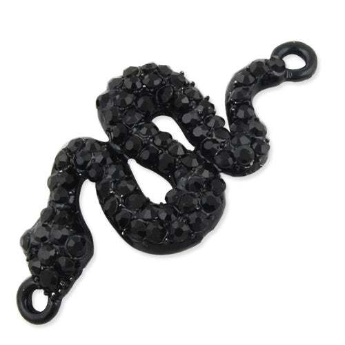 52*25 MM Snake Charm,Black Plated ,Hole Size 3 MM,The Design Fits Wrist Shape,Sold 10 PCS Per Package