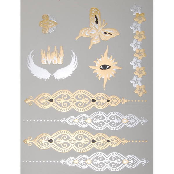 20*15mm Temporary tattoo stickers,Party Favors Metallic Tattoos,Waterproof Metallic Tattoos,5pcs/lot