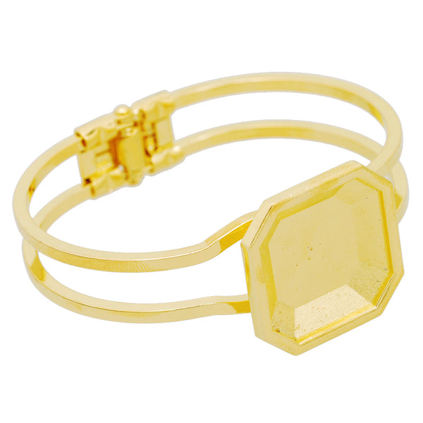 New arrived 18k Glod openable Bracelet Setting With 23mm (inside)  Rectangle Bezel fits Swarovski 4675,Cuff,1Zinc Alloy filled,5pieces/lot