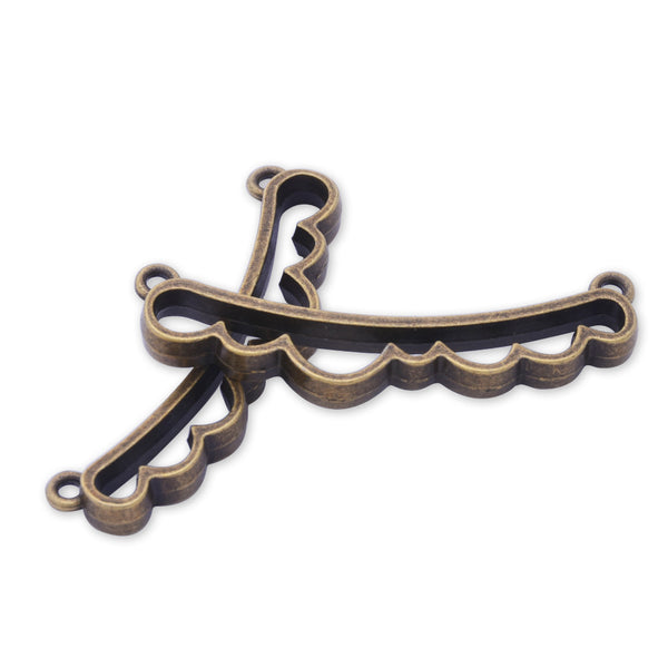 10 Antique bronze Metal lace frame  45.4*12*4mm bezel open back pendant  Zinc alloy accessories pendant trays Resin Setting Blanks