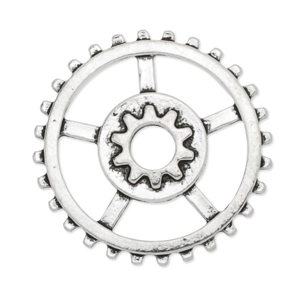 20mm Antique silver Metal Steampunk,Gear Charms Connector for Gear Jewelry,50 picecs/lot